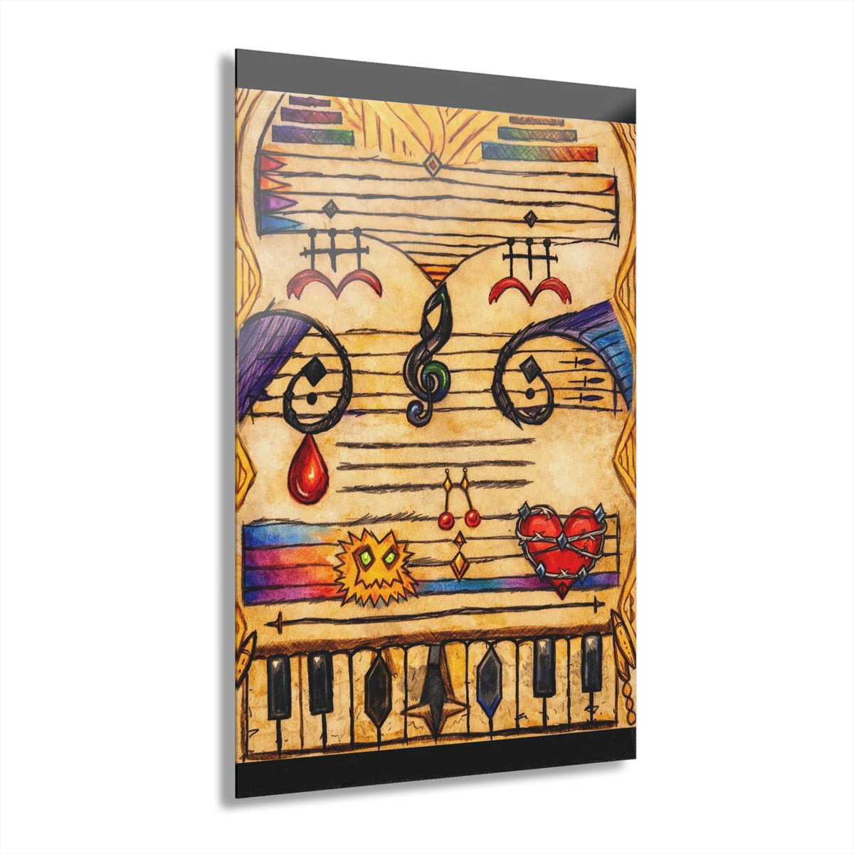 Piano keys acrylic