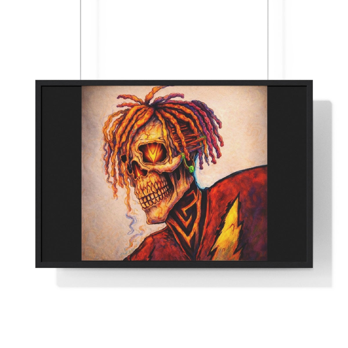 Skii skull framed